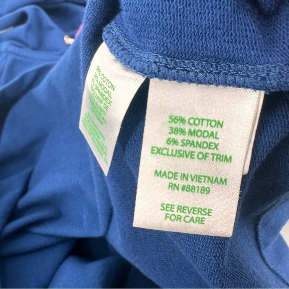 Lilly Pulitzer Kiawah Cropped Hoodie Aegean Navy Size XXL - Picture 3 of 5
